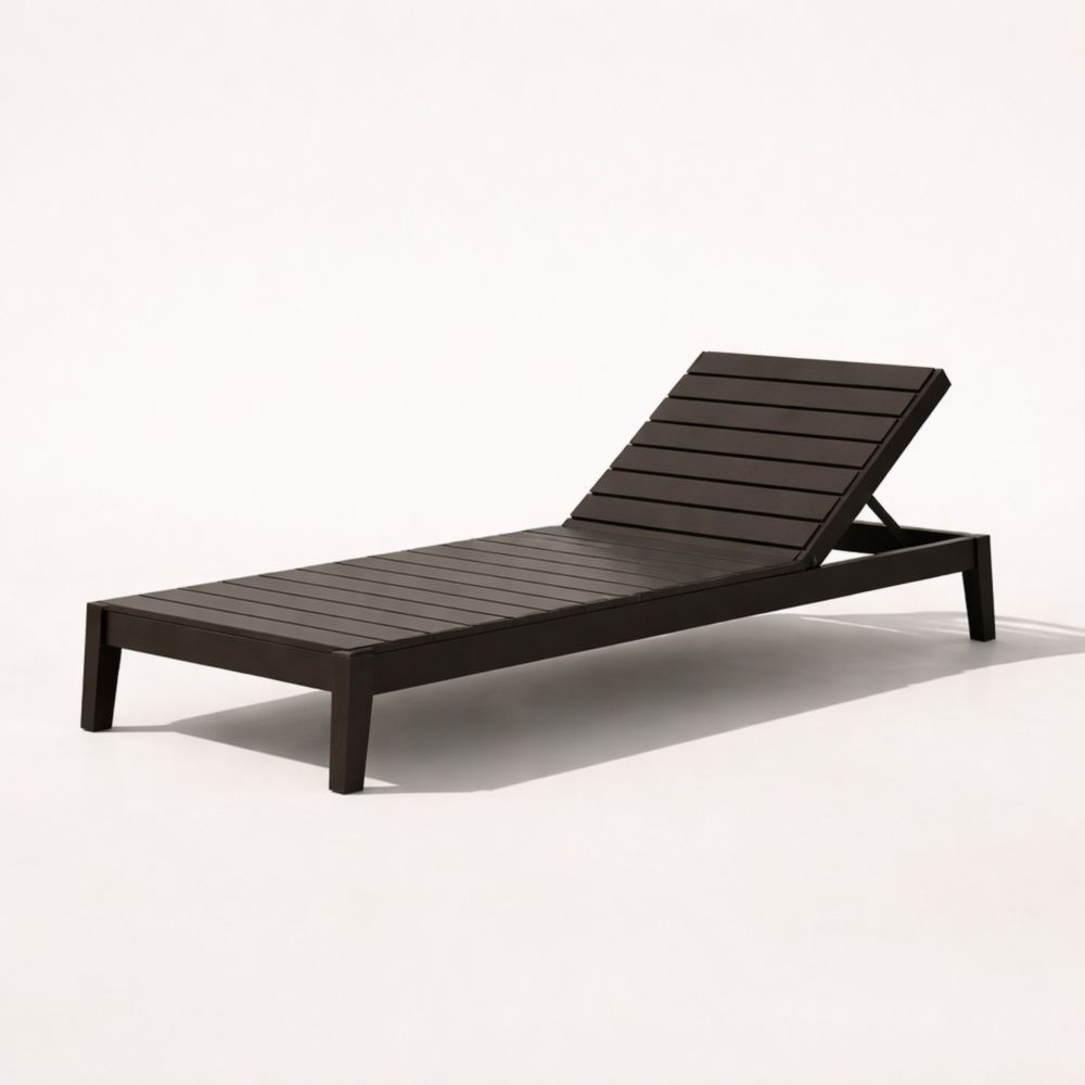Chaise Longue Extérieure Aluminium Noir Réglable
