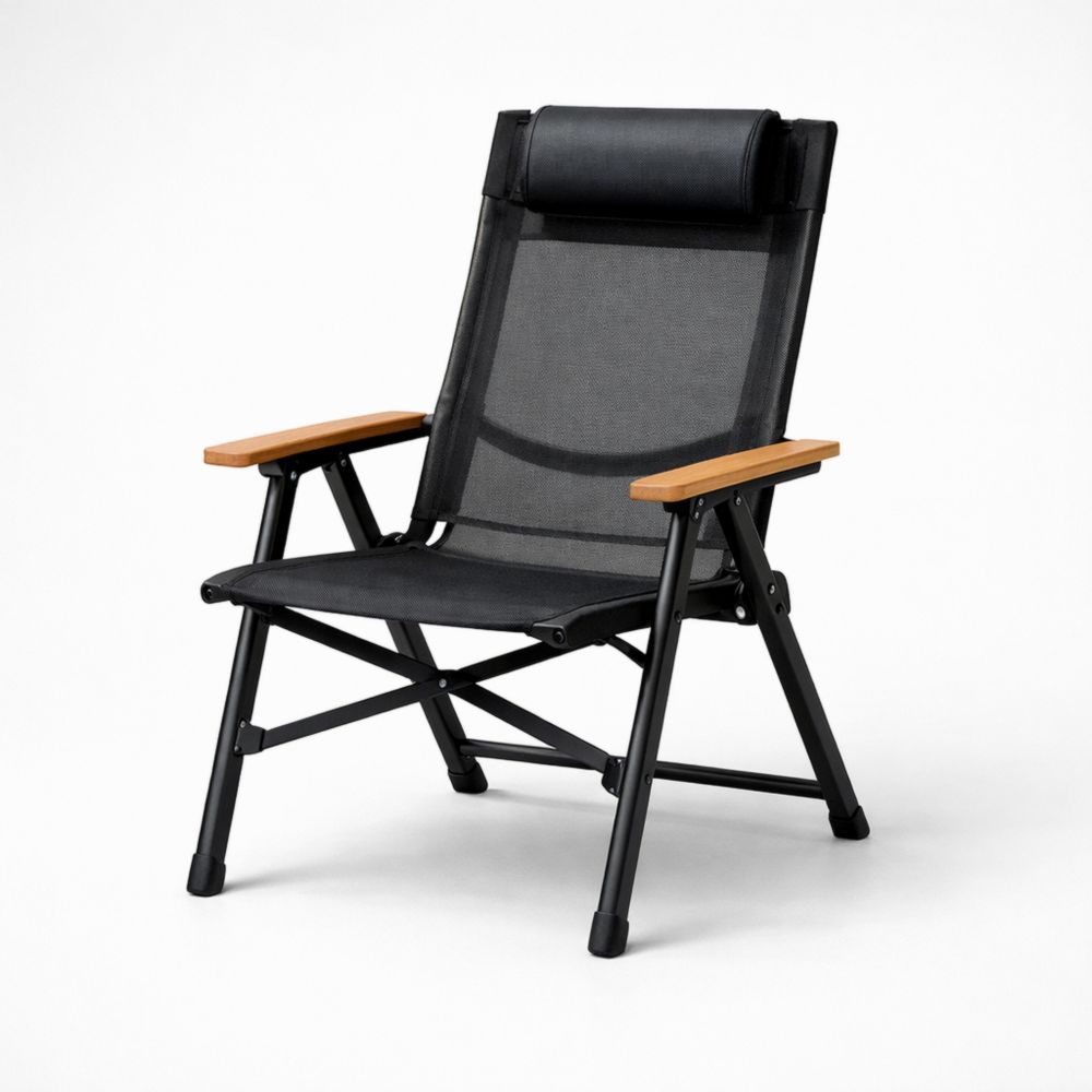 Chaise pliante extérieure en aluminium et textilène, 65 x 60 x 105 cm