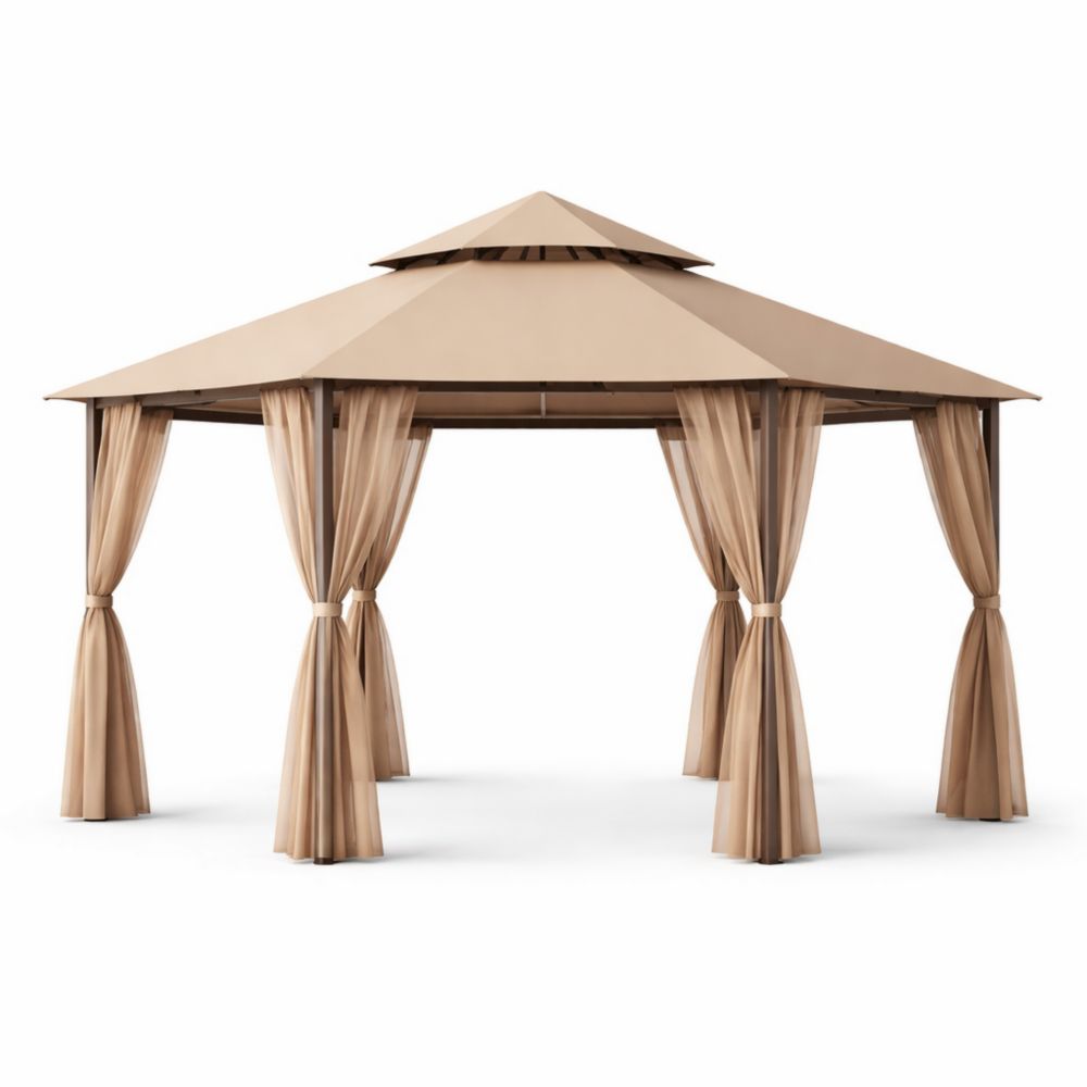 Pavillon de Jardin Métal Polyester 360 cm
