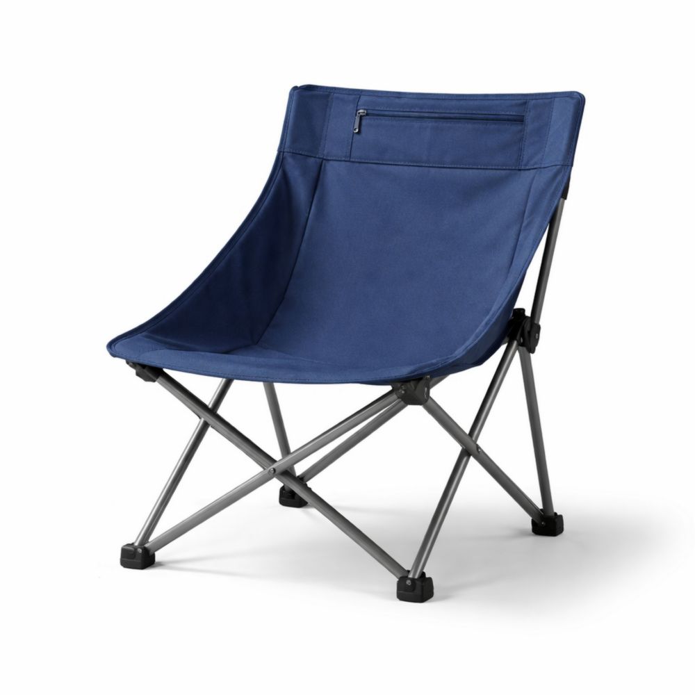 Chaise pliante en métal et polyester Bleu