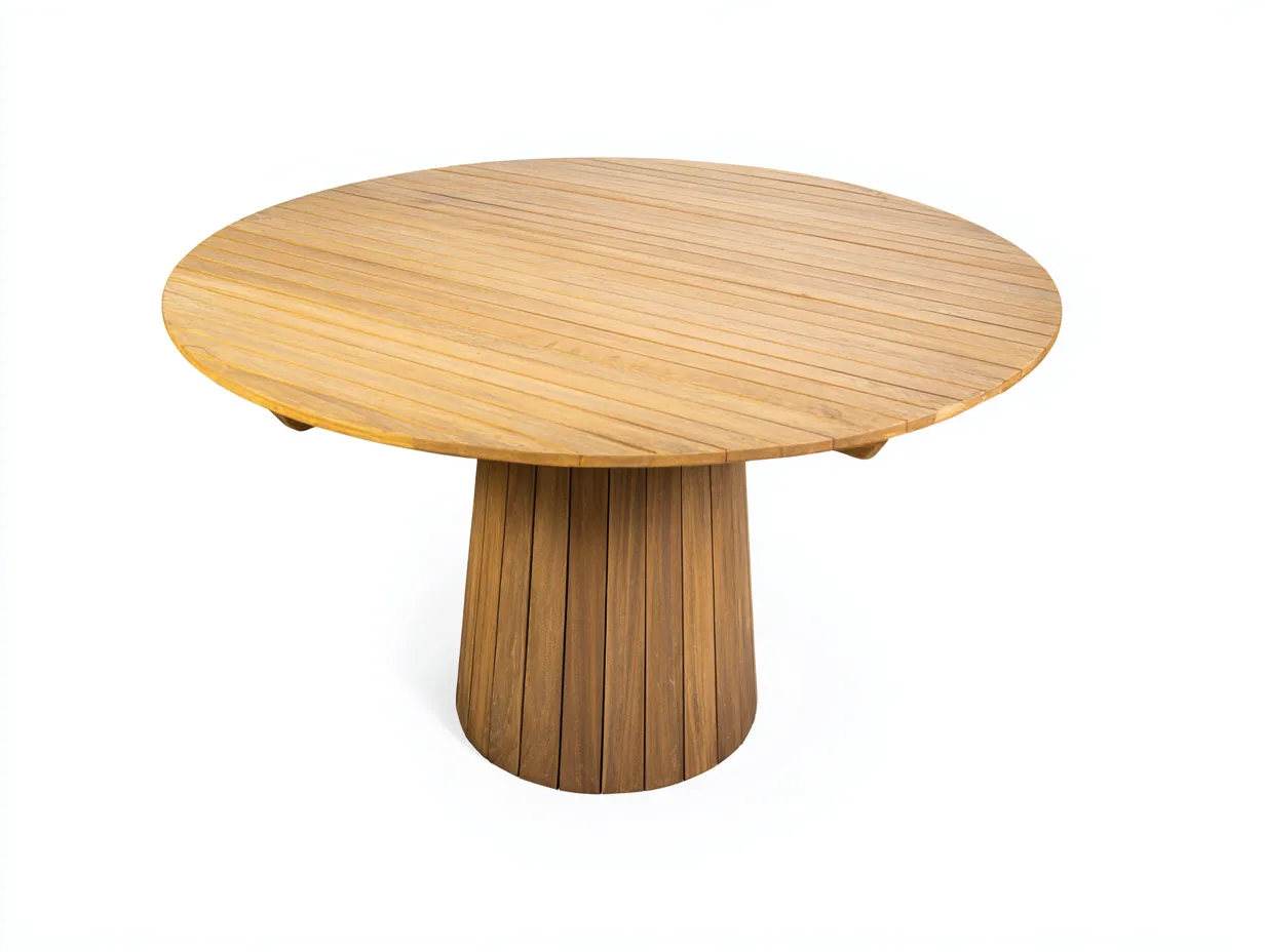 Table de jardin - bois - 165x165x75 cm - naturel - style contemporain extérieur-Loftupden