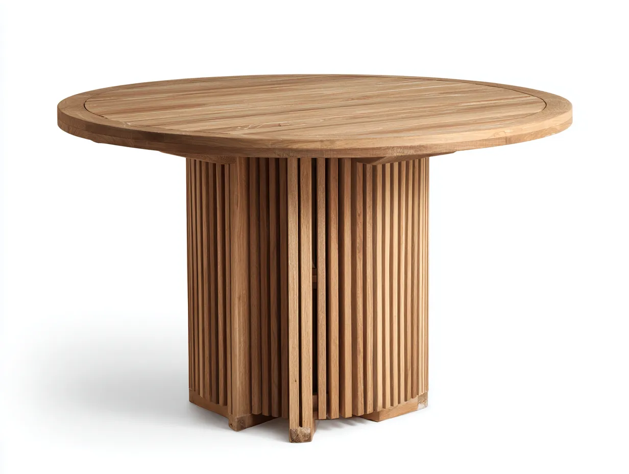 Table de jardin - bois - 185x185x75 cm - naturel - style contemporain extérieur-Loftupden