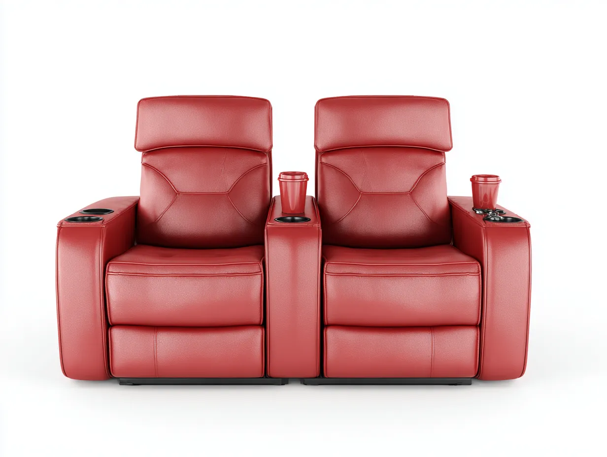 Canapés relax - cuir - 176x94x106 cm - rouge - style contemporain-Loftupden