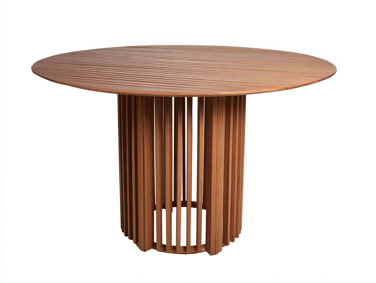Table de jardin - bois - 155x155x75 cm - naturel - style contemporain extérieur-Loftupden