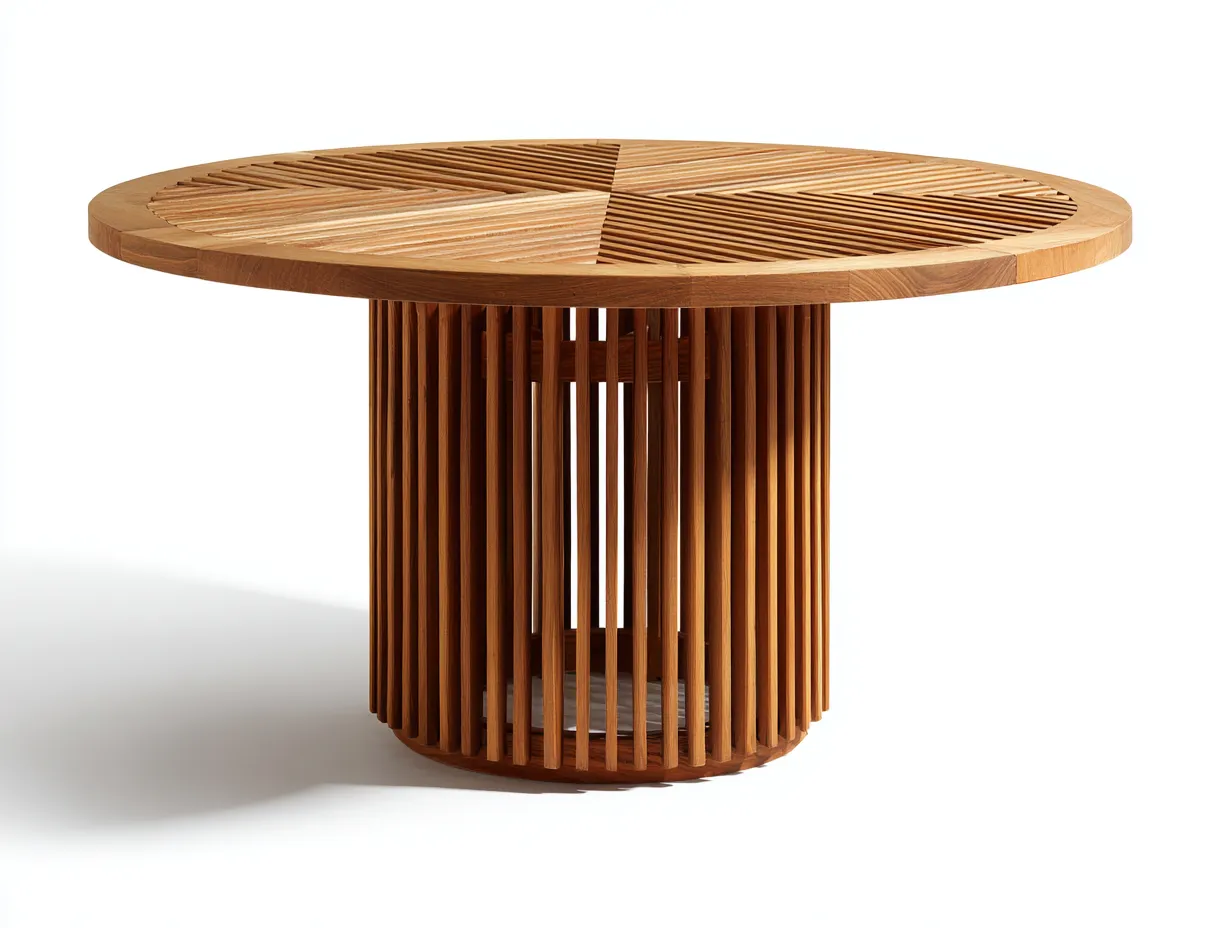 Table de jardin - bois - 160x160x75 cm - naturel - style contemporain extérieur-Loftupden