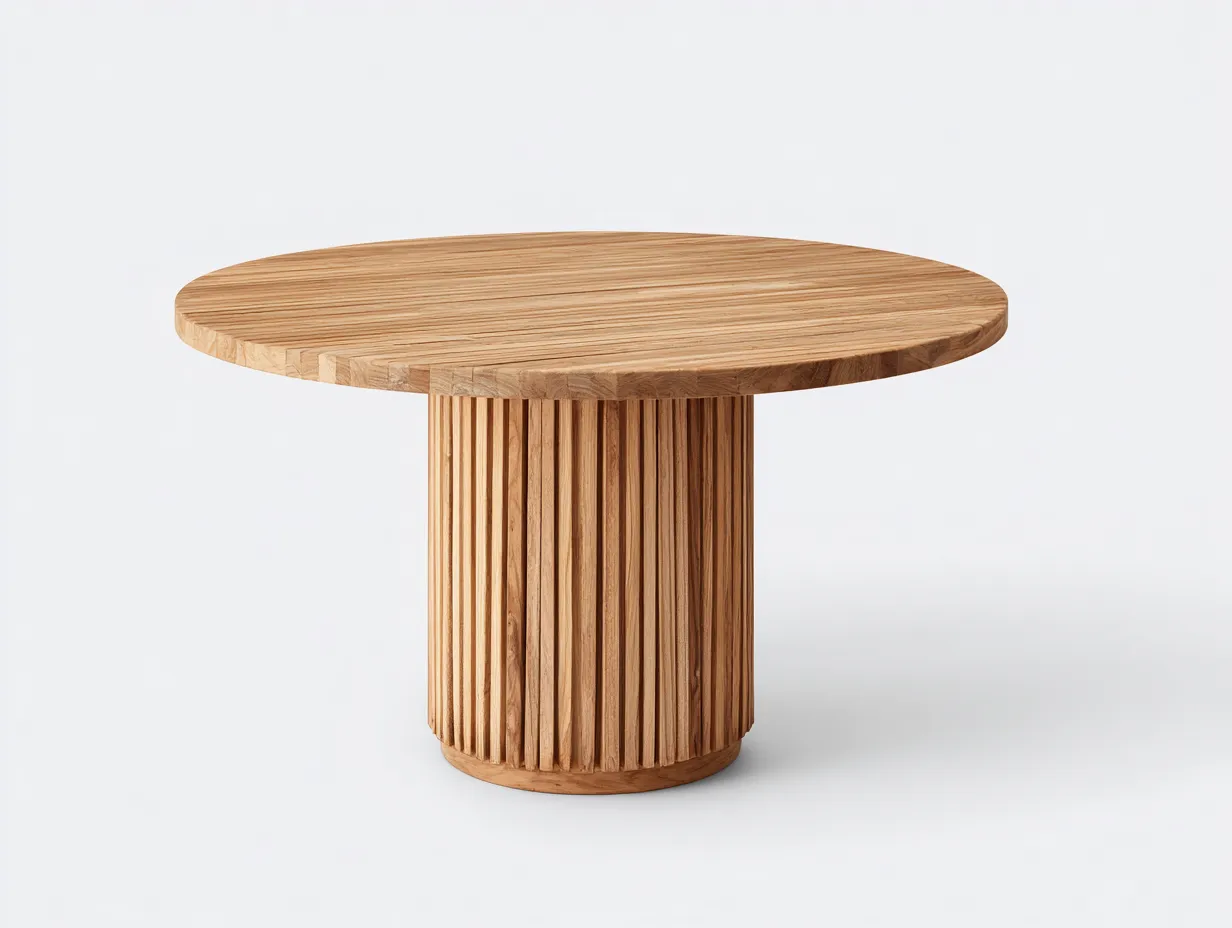 Table de jardin - bois - 145x145x76 cm - naturel - style contemporain extérieur-Loftupden