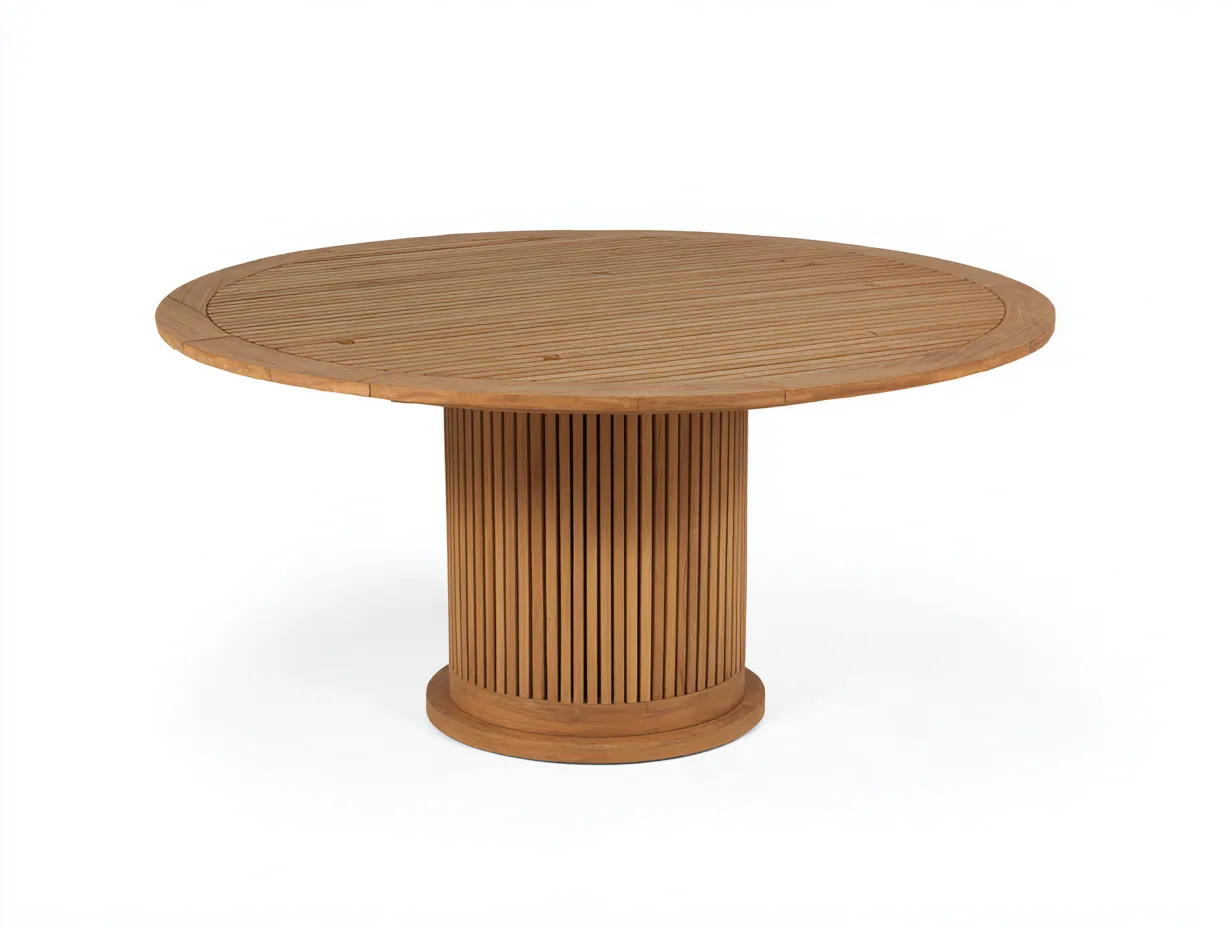 Table de jardin - bois - 150x150x76 cm - naturel - style contemporain-Loftupden