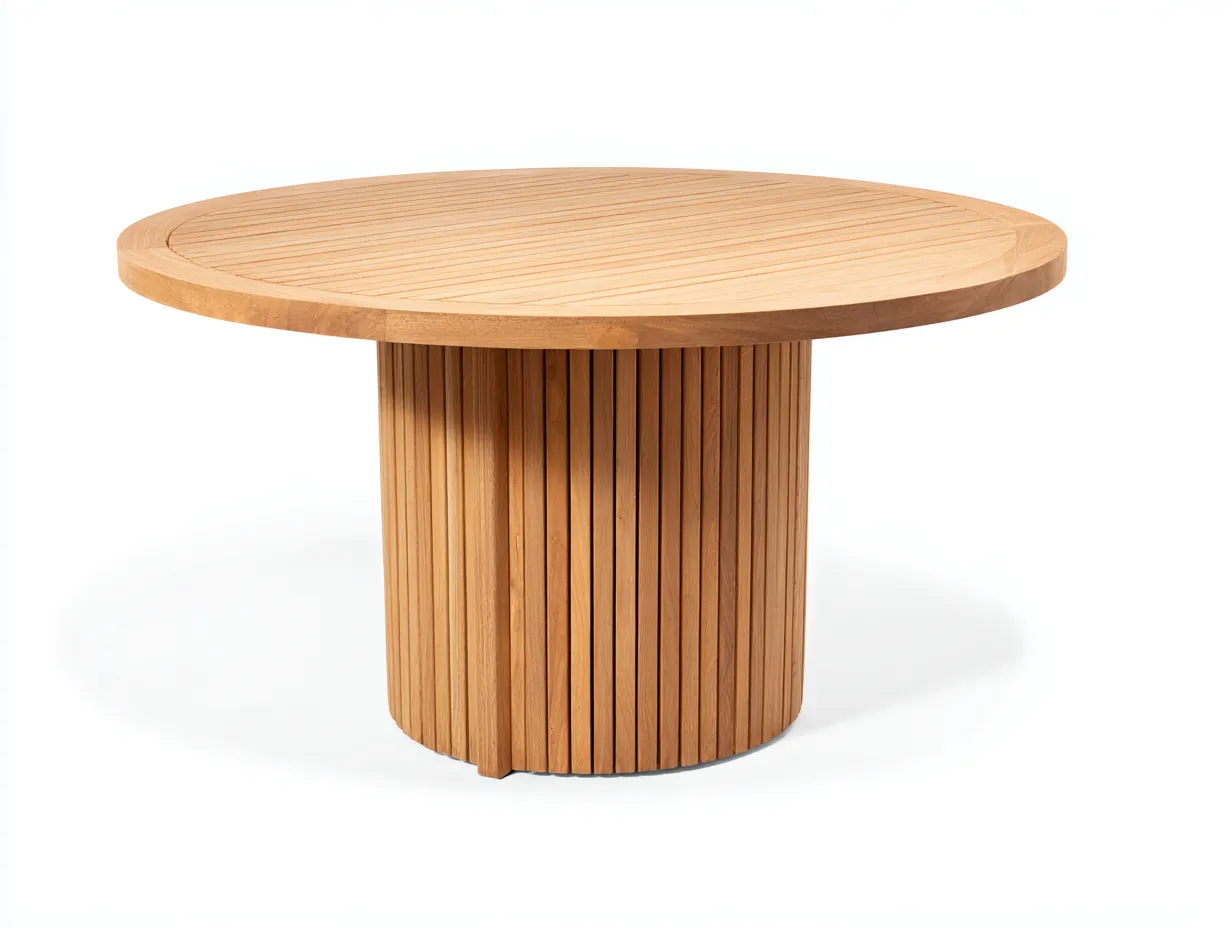 Table de jardin - bois - 170x170x75 cm - naturel - style contemporain extérieur-Loftupden
