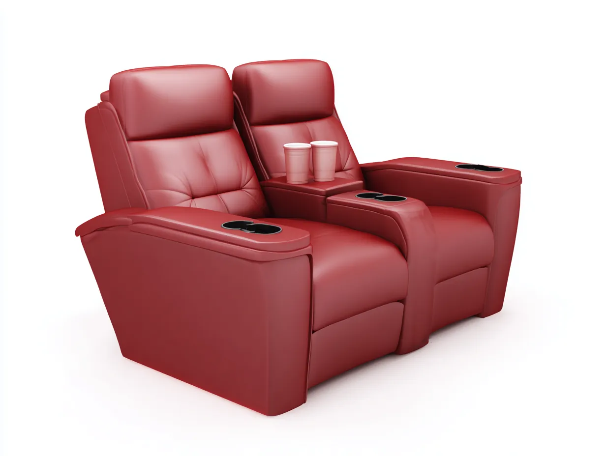 Canapés relax - cuir - 182x96x108 cm - rouge - style contemporain-Loftupden