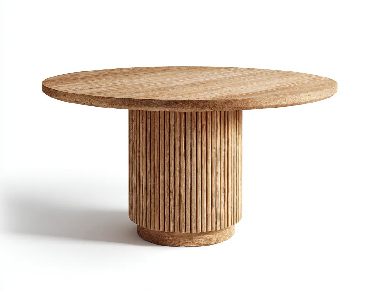 Table de jardin - bois - 140x140x75 cm - naturel - style contemporain extérieur-Loftupden