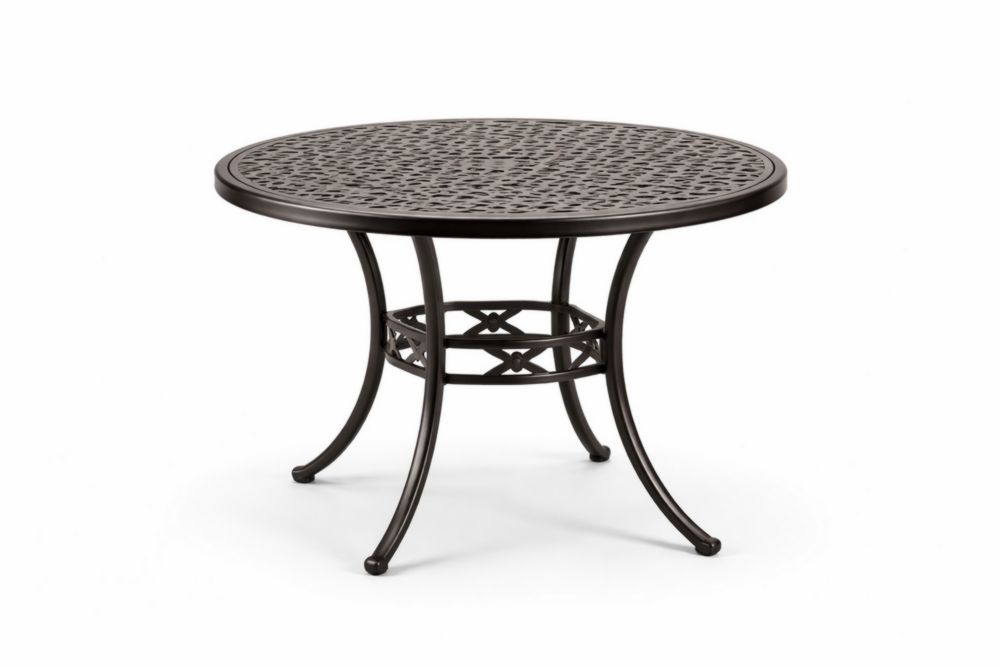 Table ronde en aluminium ajouré Noir