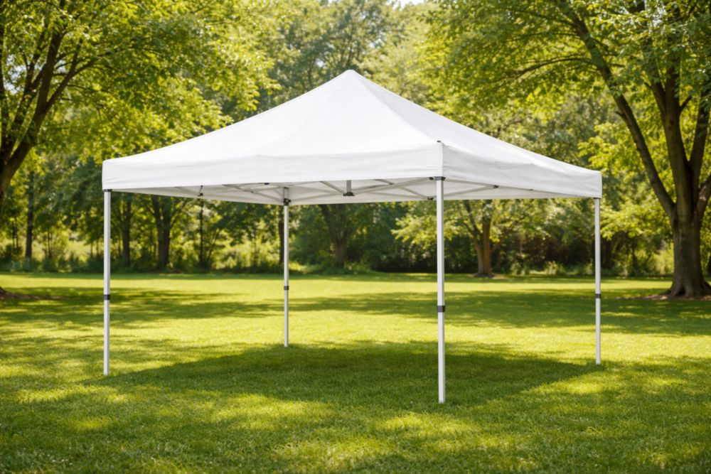 Tente Pliante Blanche en Acier et Polyester