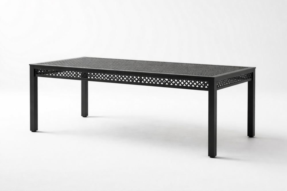 Table rectangulaire en aluminium noir 180x90x75 cm