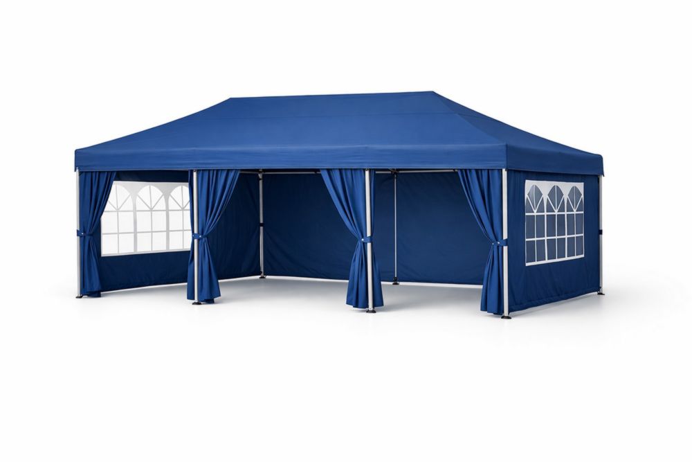 Tente de Réception en Polyester et Aluminium Bleu