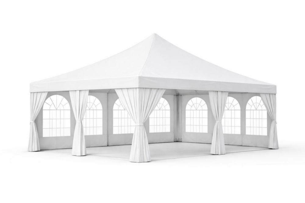 Tente de réception en polyester blanc