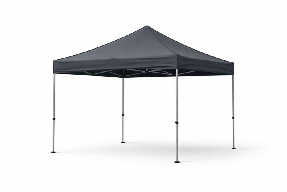 Tonnelle Pliable Noire en Polyester et Aluminium 300x300x250 cm