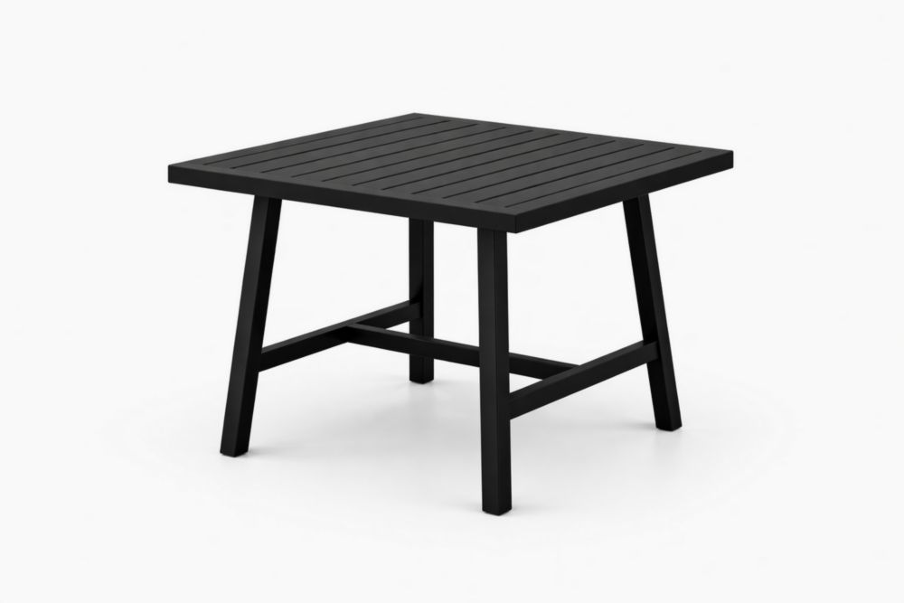 Table carrée en aluminium noir