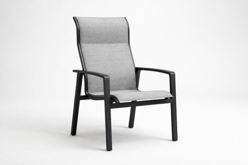 Chaise Aluminium Gris/Noir 110x60x70 cm