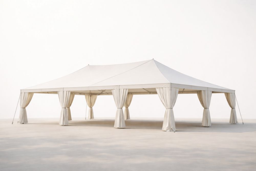 Pavillon Rectangulaire en Polyester et Aluminium Blanc