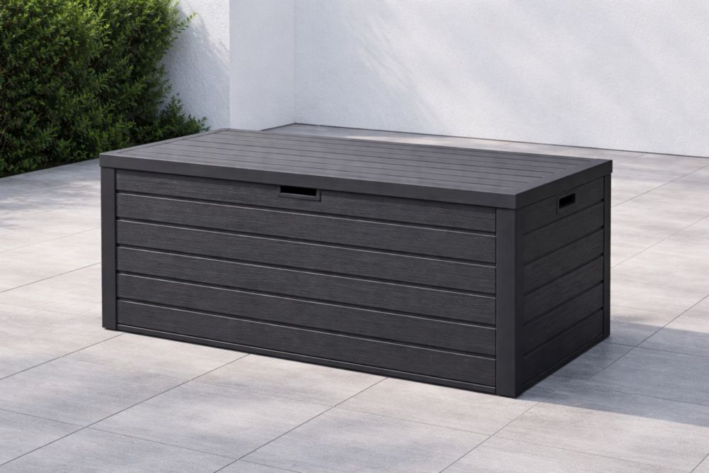Coffre de Rangement Extérieur Résine Anthracite 120x60x50 cm