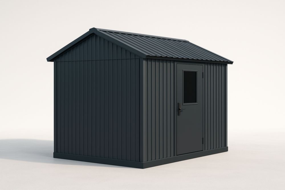 Abri de jardin en métal gris acier tôle ondulée 300x200x210cm