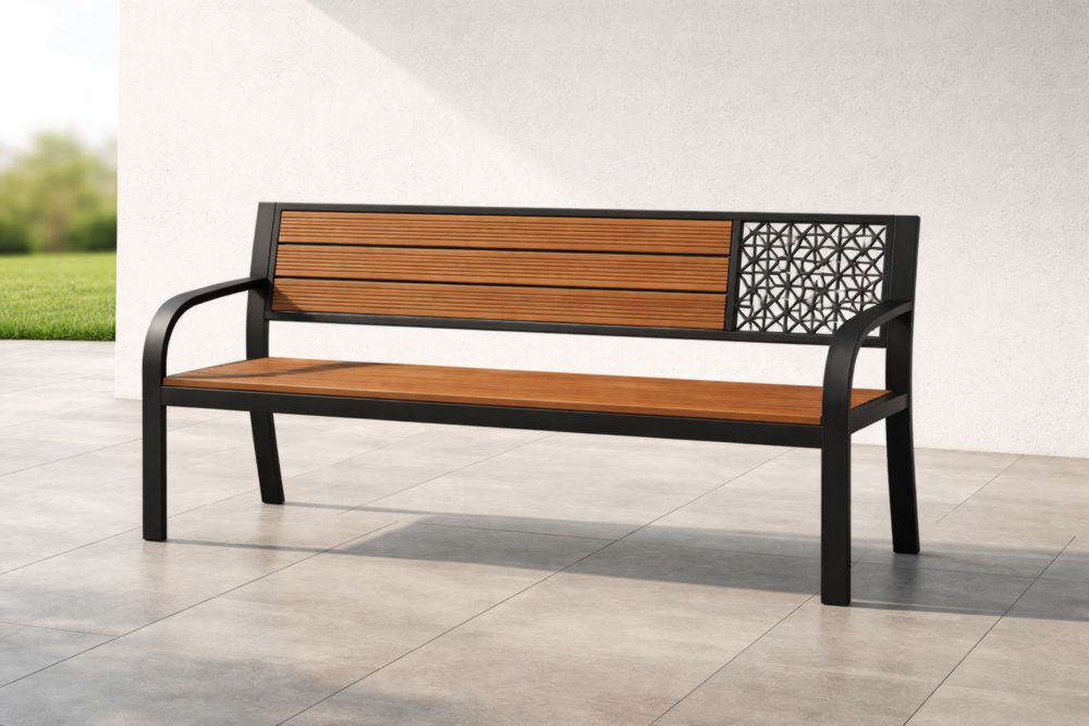 Banc extérieur en métal et bois