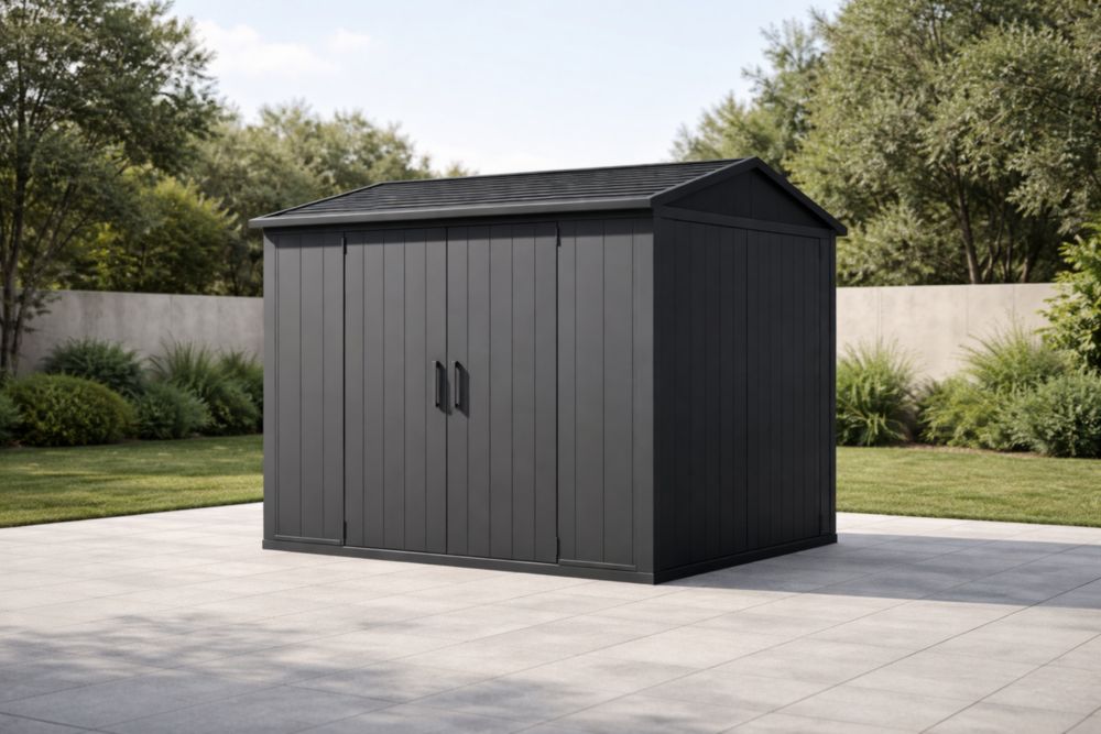 Abri de jardin en résine noir 270x180x210 cm