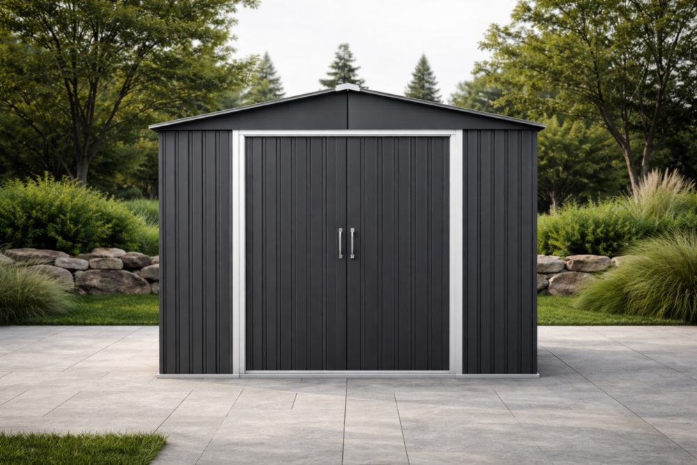 Abri de jardin en acier galvanisé gris 310x260x210 cm