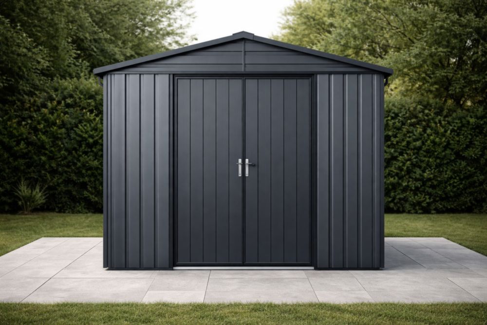 Abri de Jardin Acier Gris Anthracite 2,5m x 3m x 2,2m
