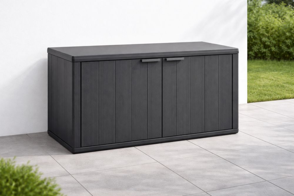 Armoire de Rangement Extérieur en Plastique Gris Anthracite 145x82x120 cm