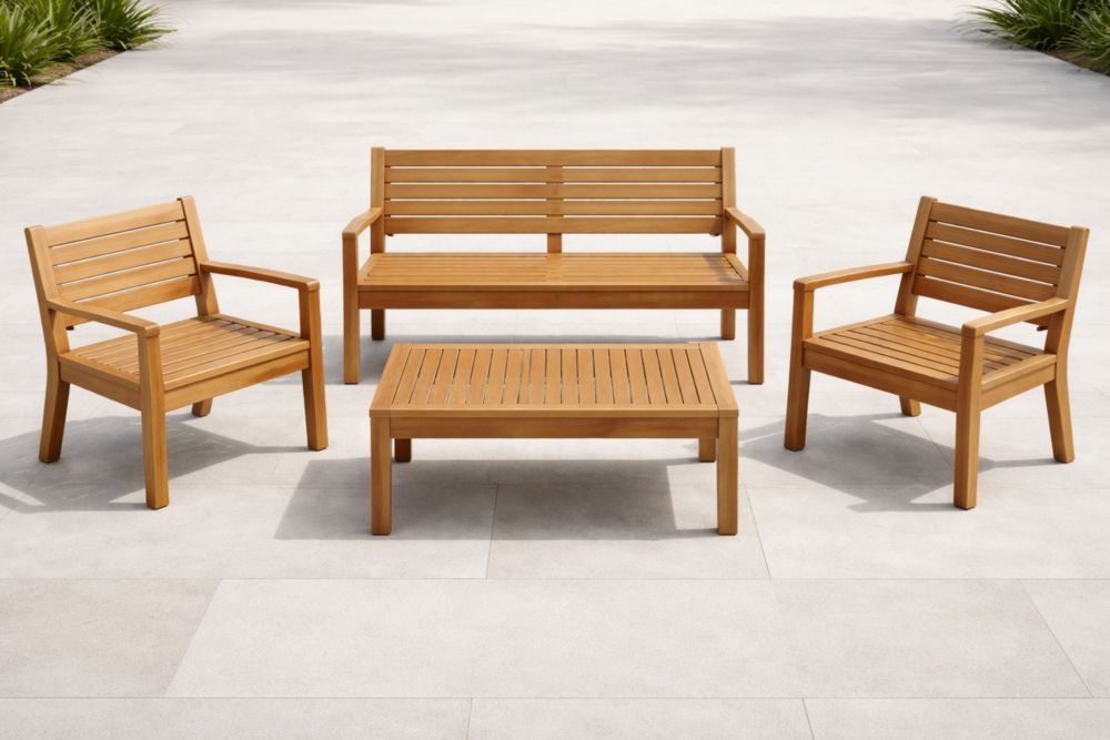 Ensemble de mobilier de jardin en bois d'acacia