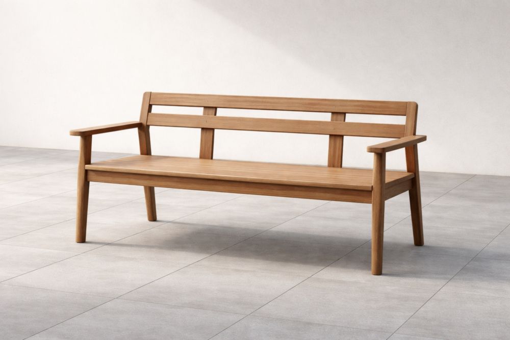 Banc en bois de chêne pour extérieur 150x60x85 cm