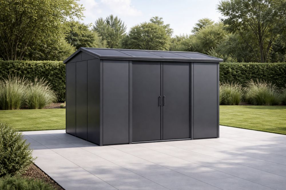 Abri de jardin extérieur en acier galvanisé Gris