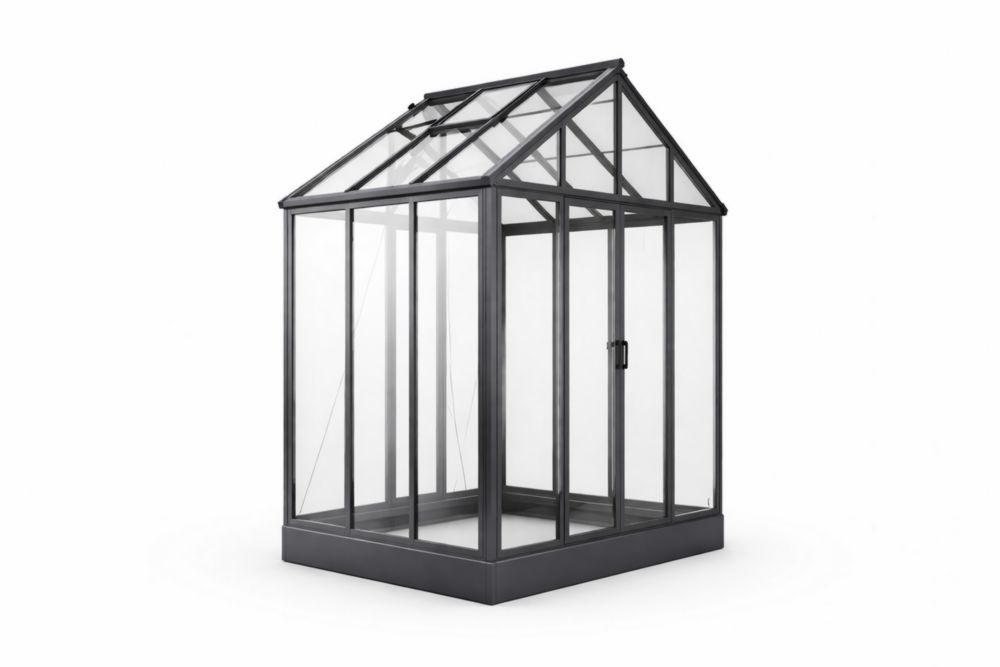 Serre de jardin en aluminium et verre trempé 200x150x200 cm Noir