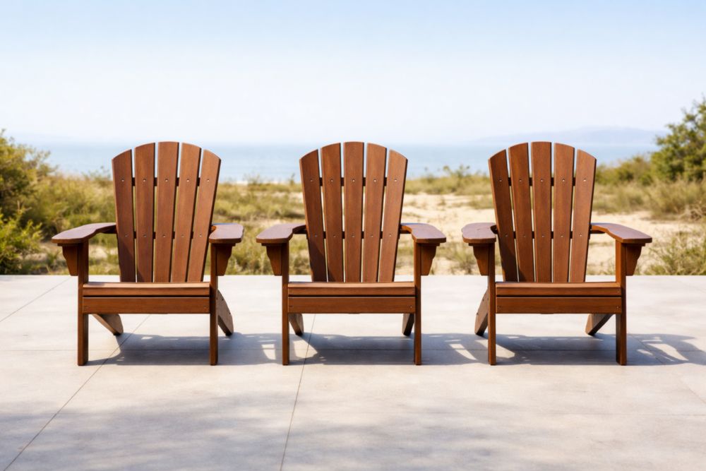 Ensemble de chaises Adirondack en bois d'acacia marron