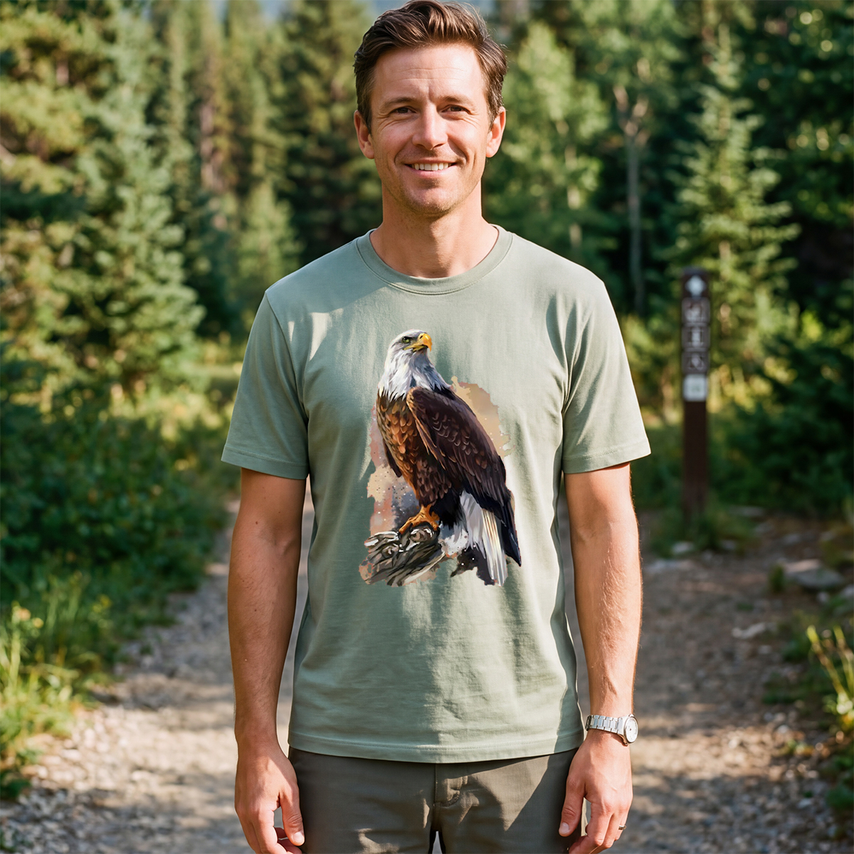 Bald Eagle Watercolour T-Shirt