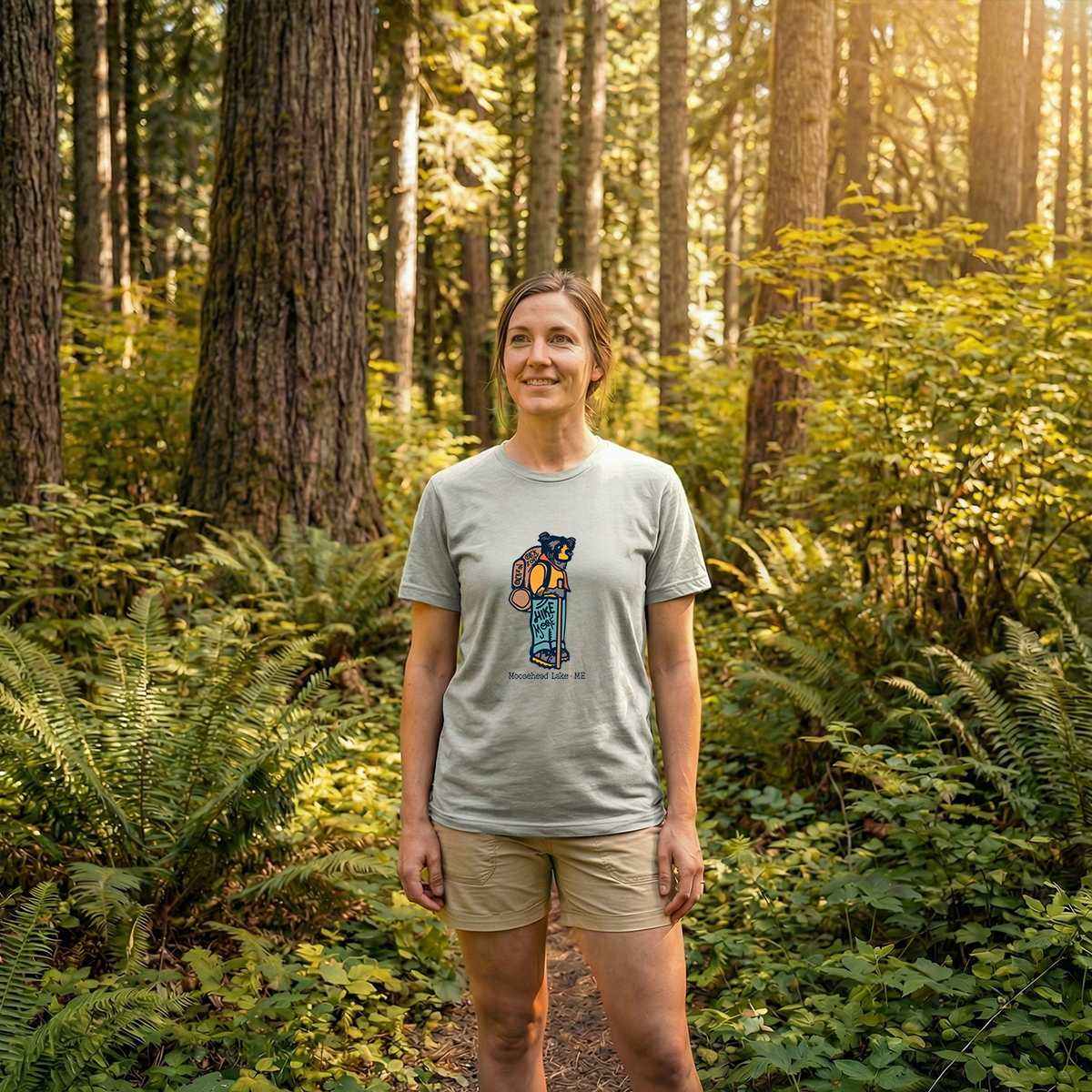 Hiking Bear Tee Cotton Classic T-Shirt