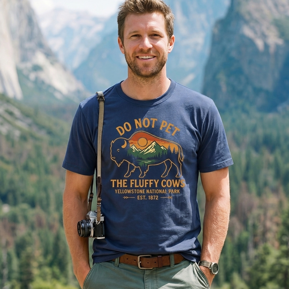 Do Not Pet The Fluffy Cows Buffalo Yellowstone National Park T‑Shirt