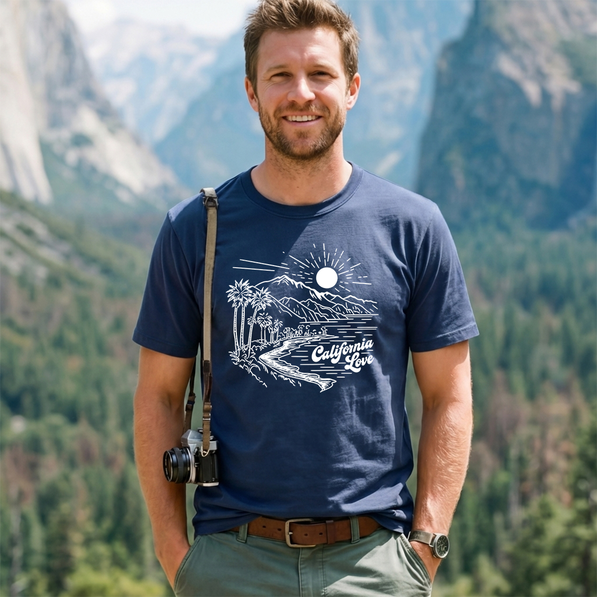 California Love Coastal Sunset Beach Graphic T‑Shirt