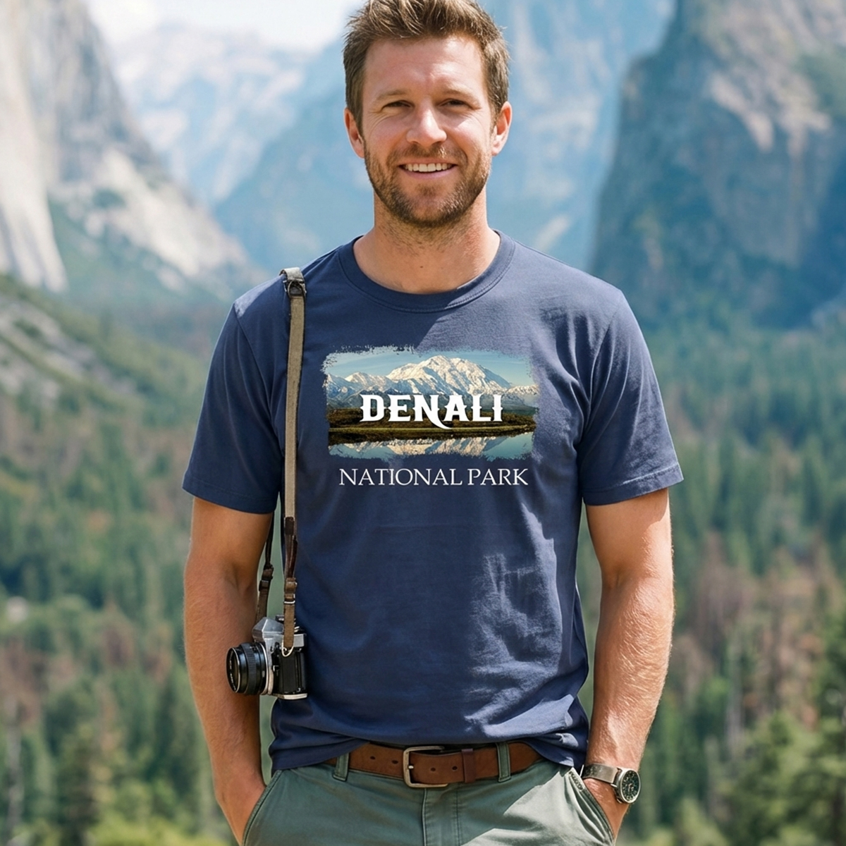 Denali Alaska National Park Retro Vintage Design T‑Shirt