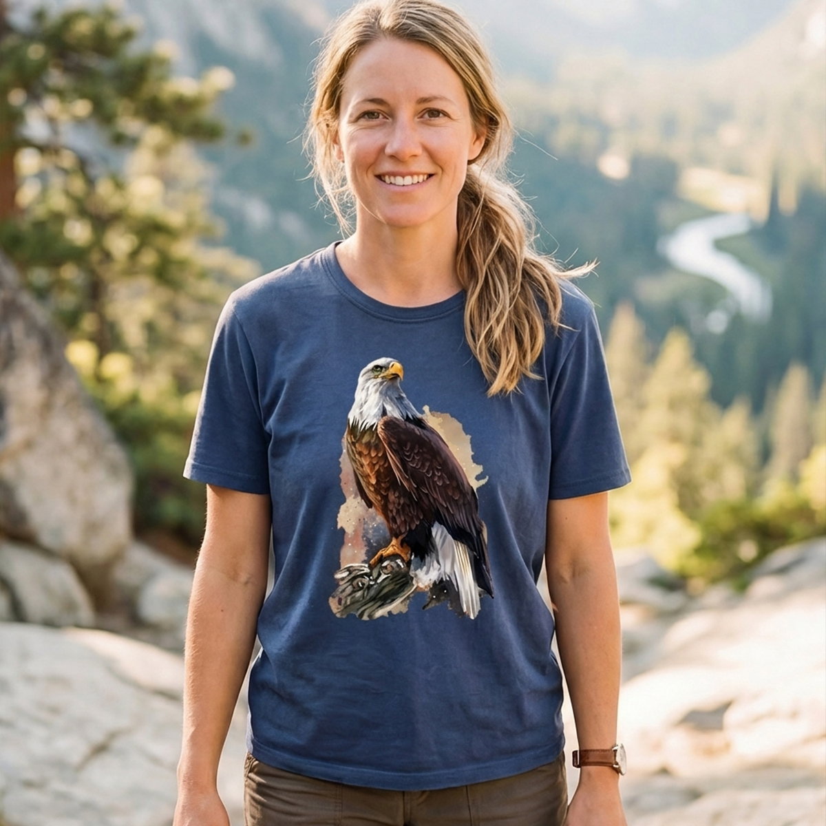 Bald Eagle Watercolour T-Shirt
