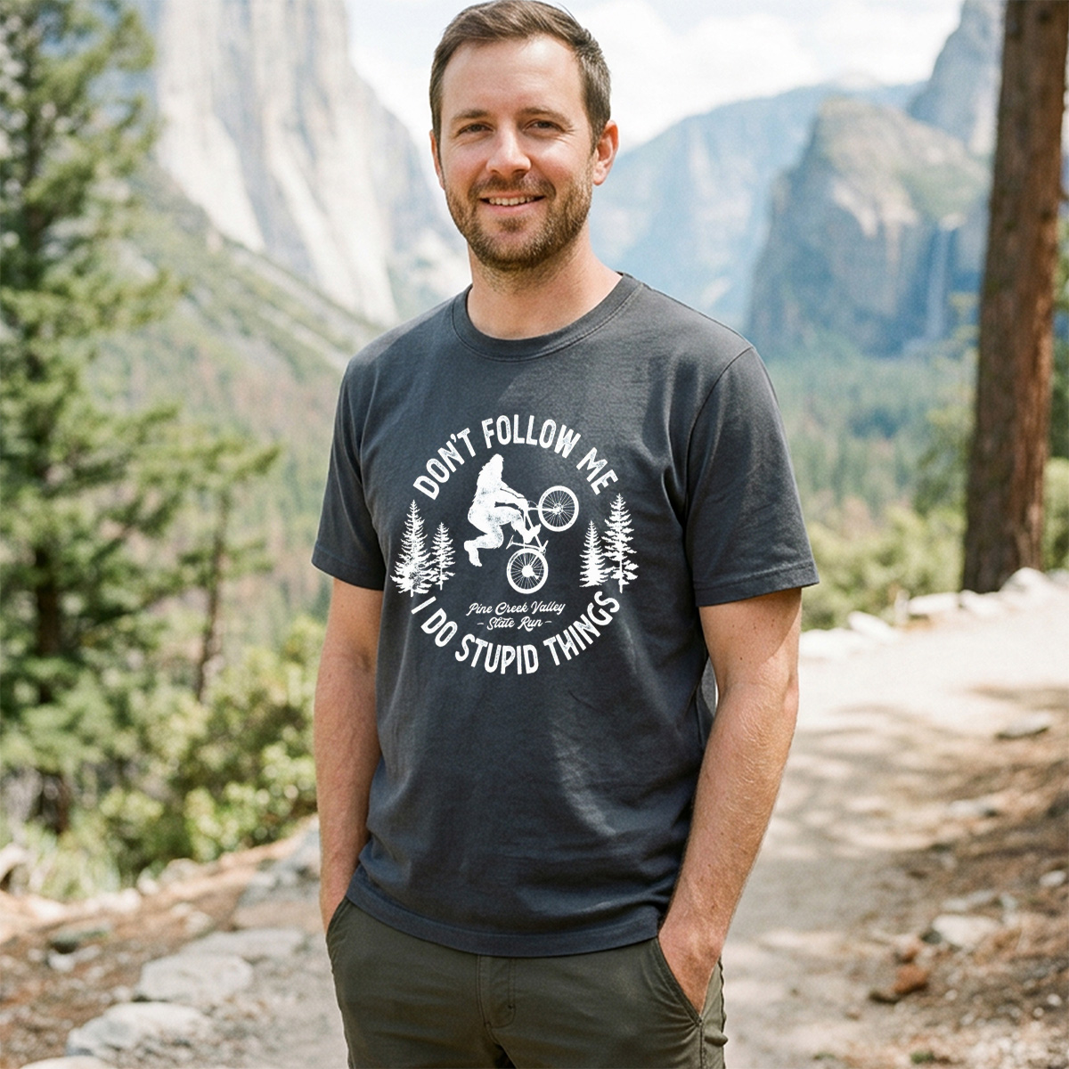 Stupid Things Bigfoot Bike Tee Cotton Classic T-Shirt