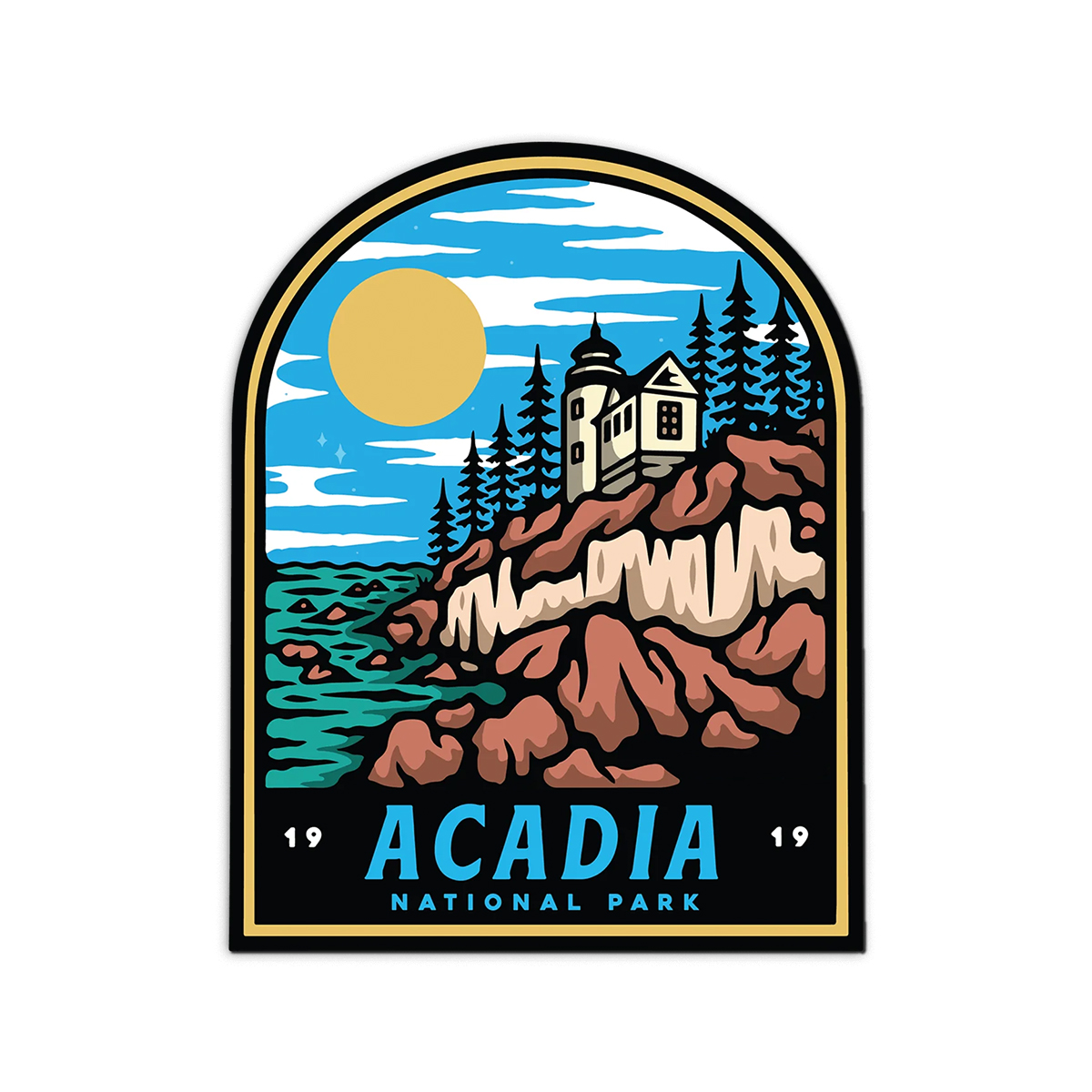 Acadia National Park Retro Sticker