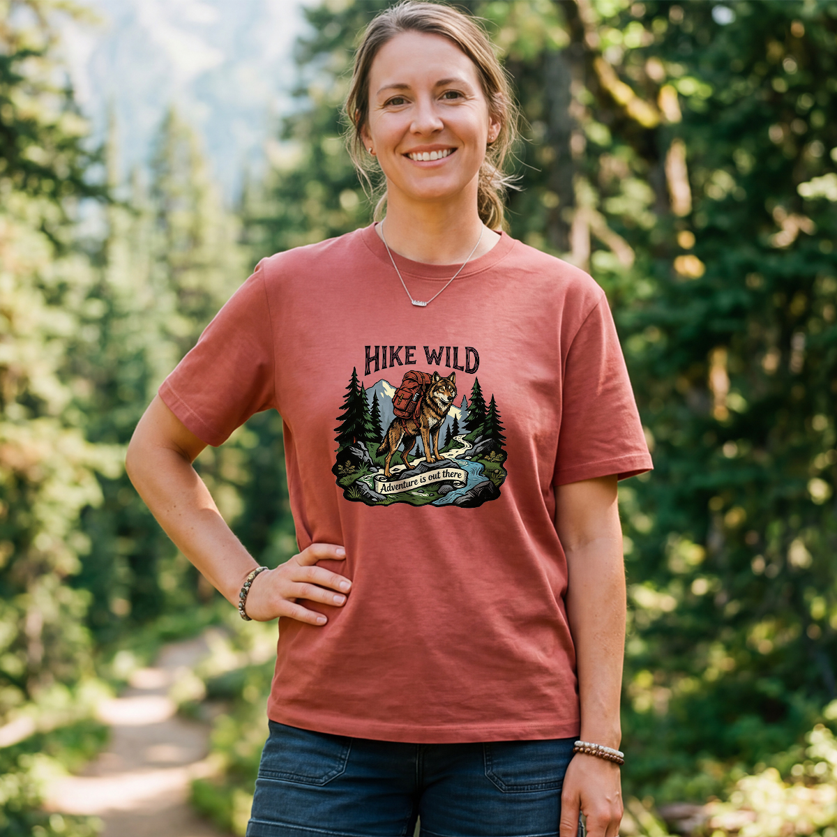 Hike Wild Wolf Backpacker T-Shirt