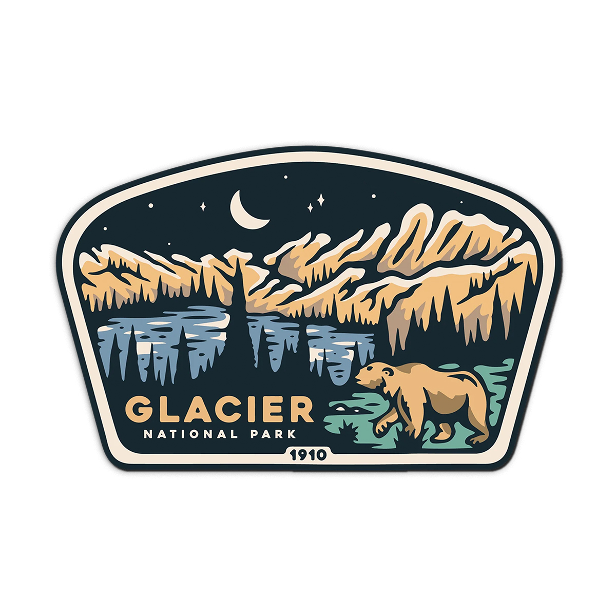 Glacier National Park Retro Sticker
