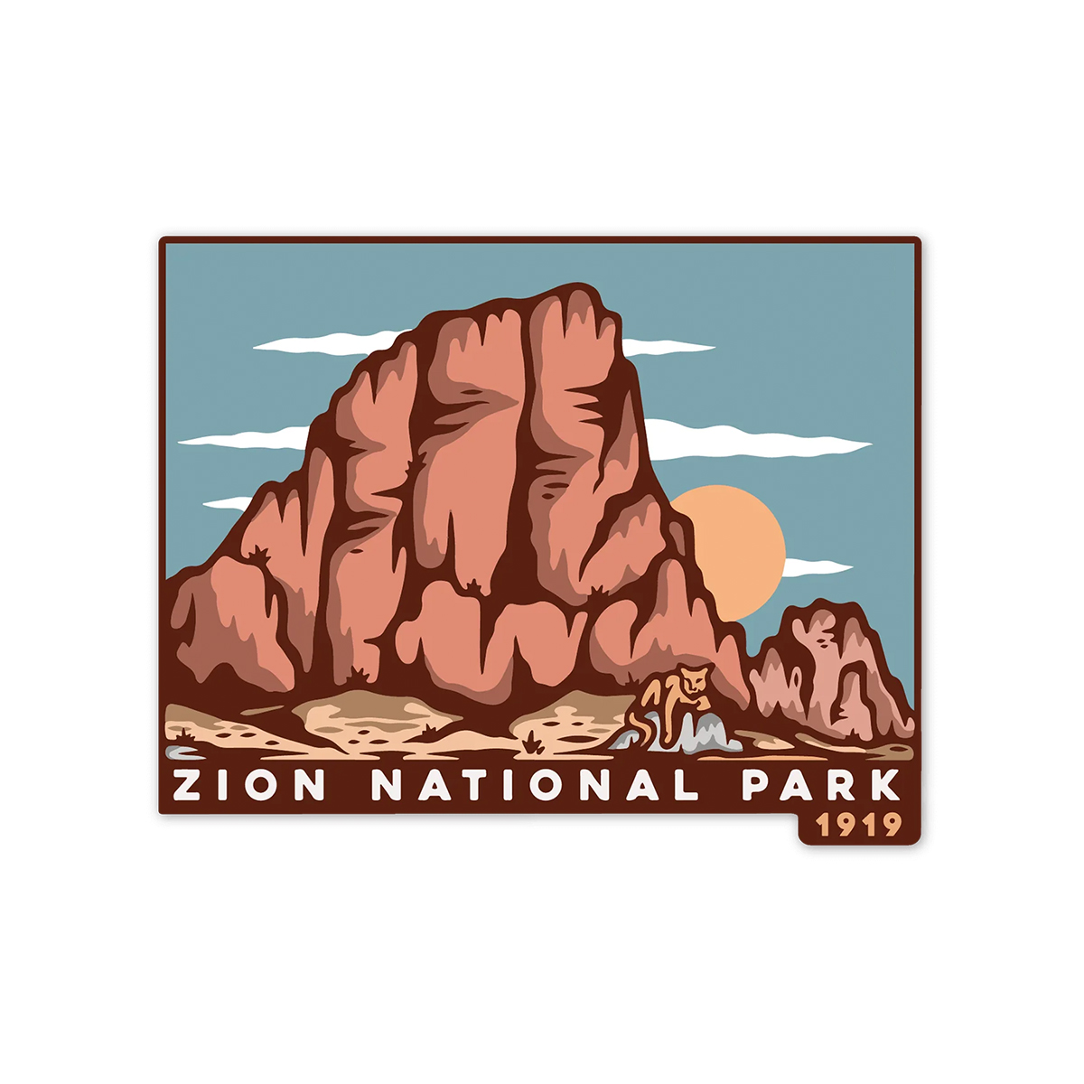 Zion National Park Retro Sticker