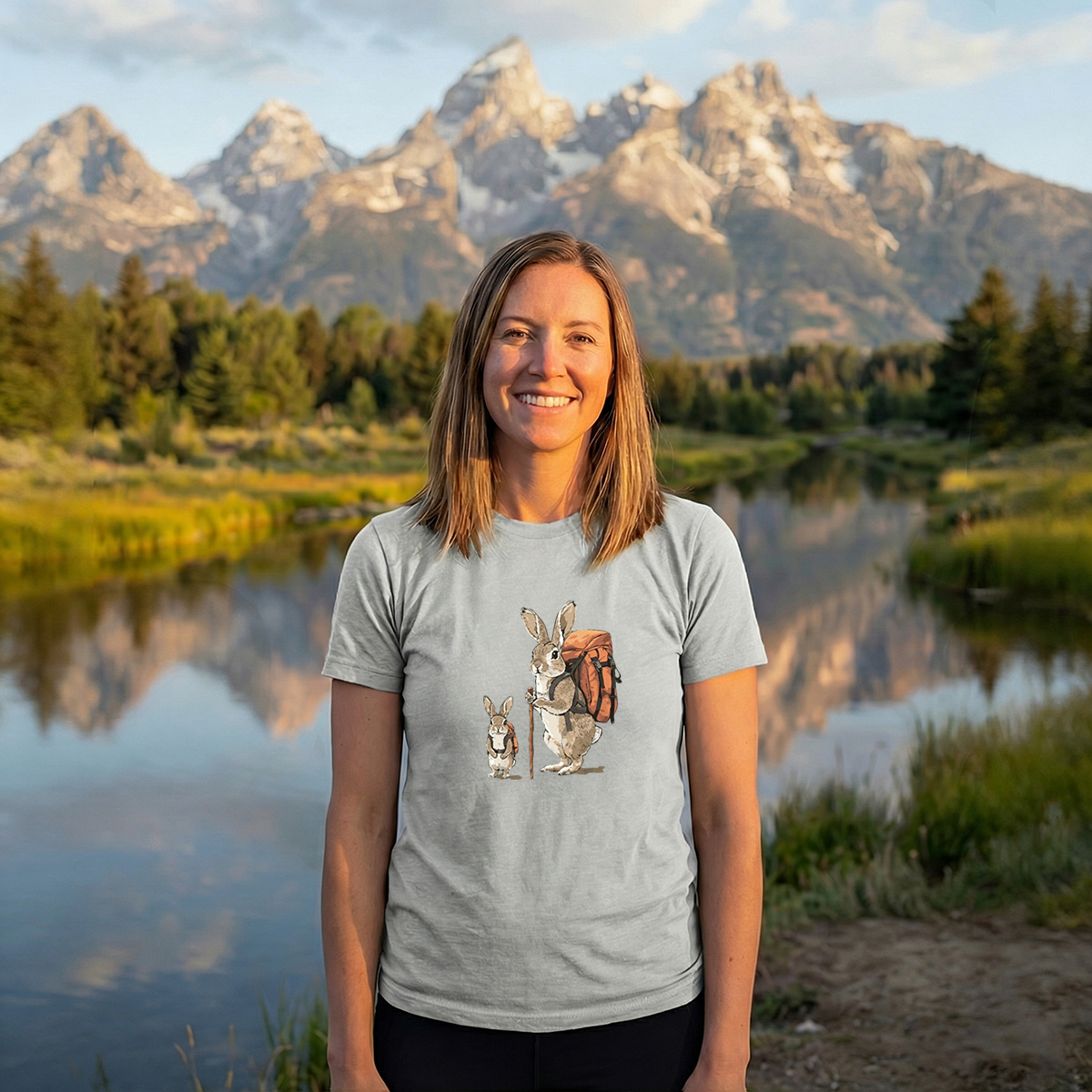 Rabbit Family Backpacker T-Shirt