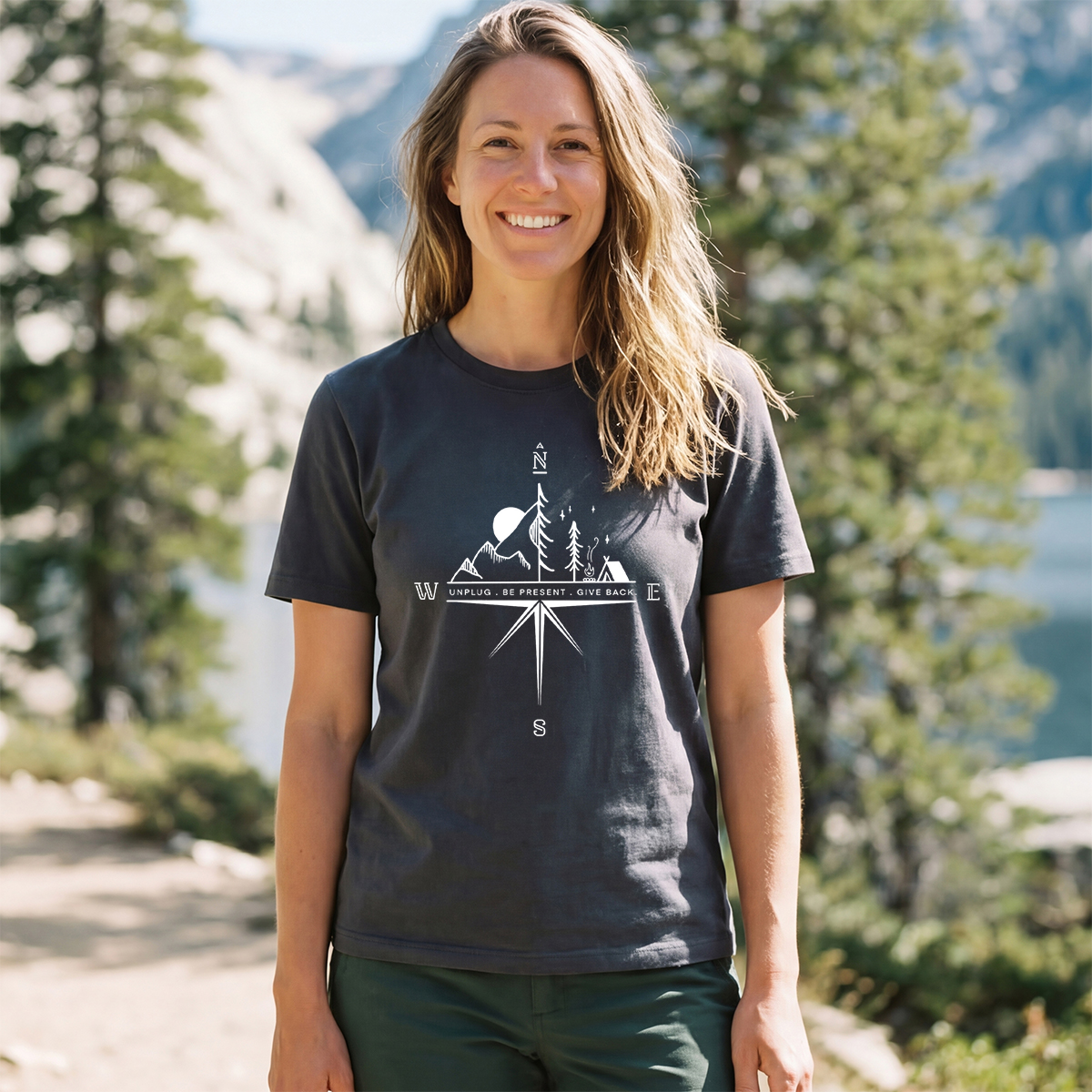 Compass Mountain Scene T‑Shirt