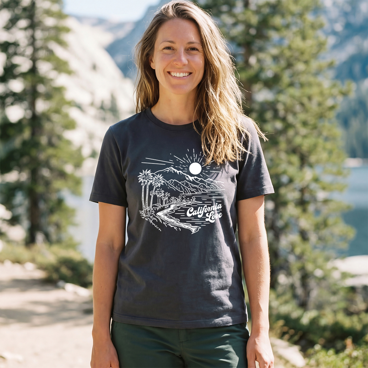 California Love Coastal Sunset Beach Graphic T‑Shirt