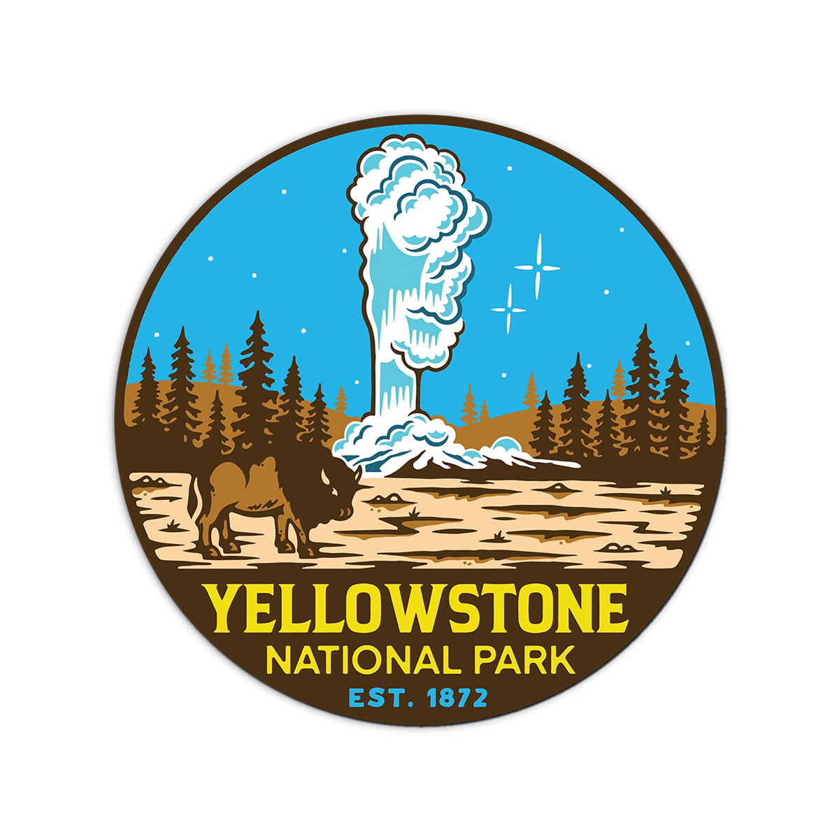 Yellowstone National Park Retro Sticker